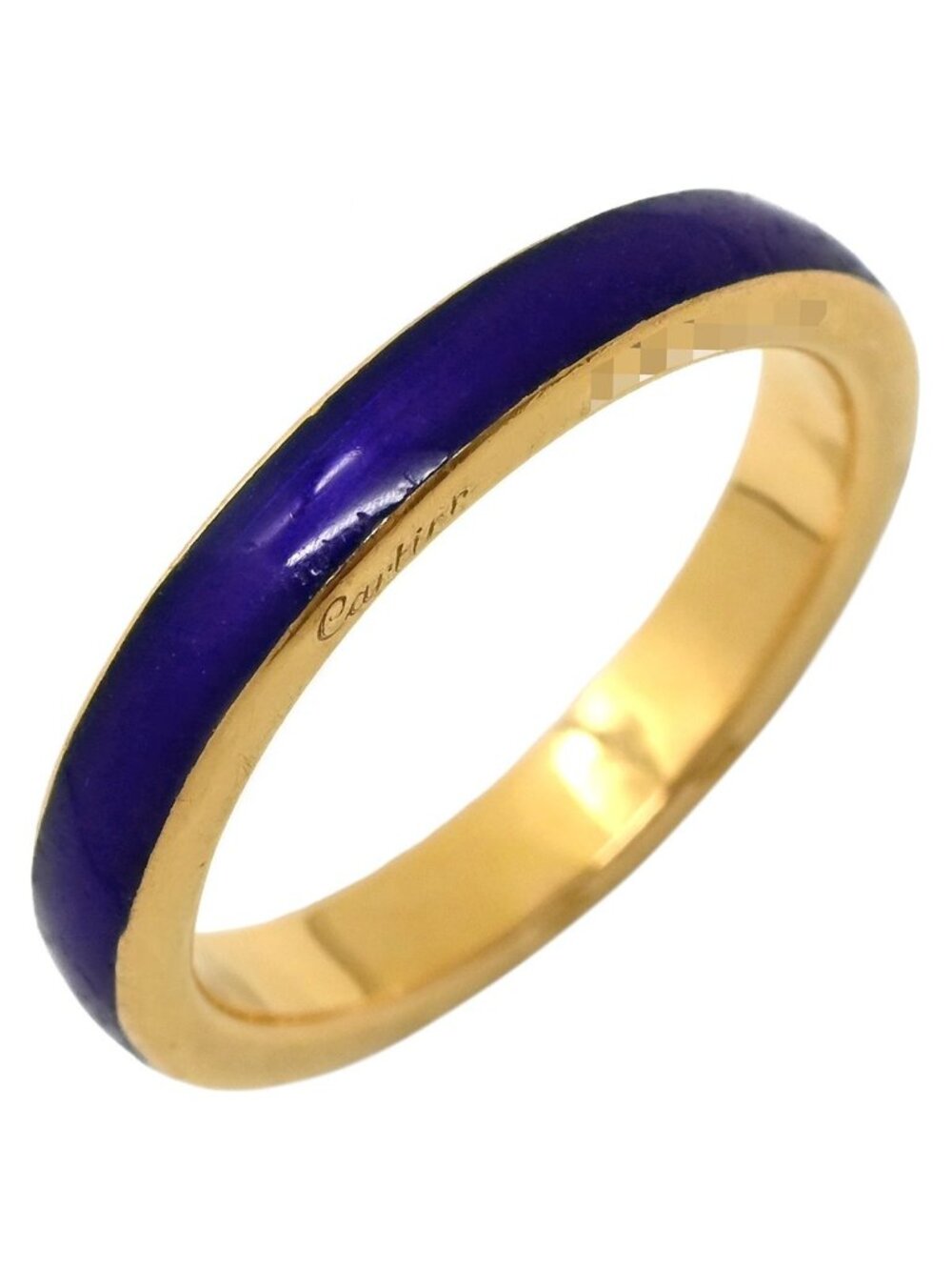 Cartier Ring Vintage Enamel Blue Yellow Gold 18k